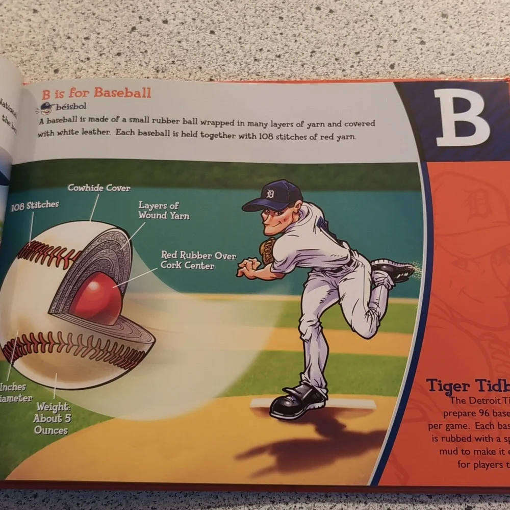 The ABC's of Detroit Tigers Baseball Hard Cover Book